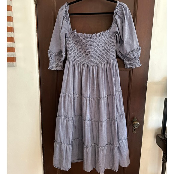 HILL HOUSE | Rare Navy Gingham Nesli Nap Dress | Women's Size Large - Picture 6 of 7